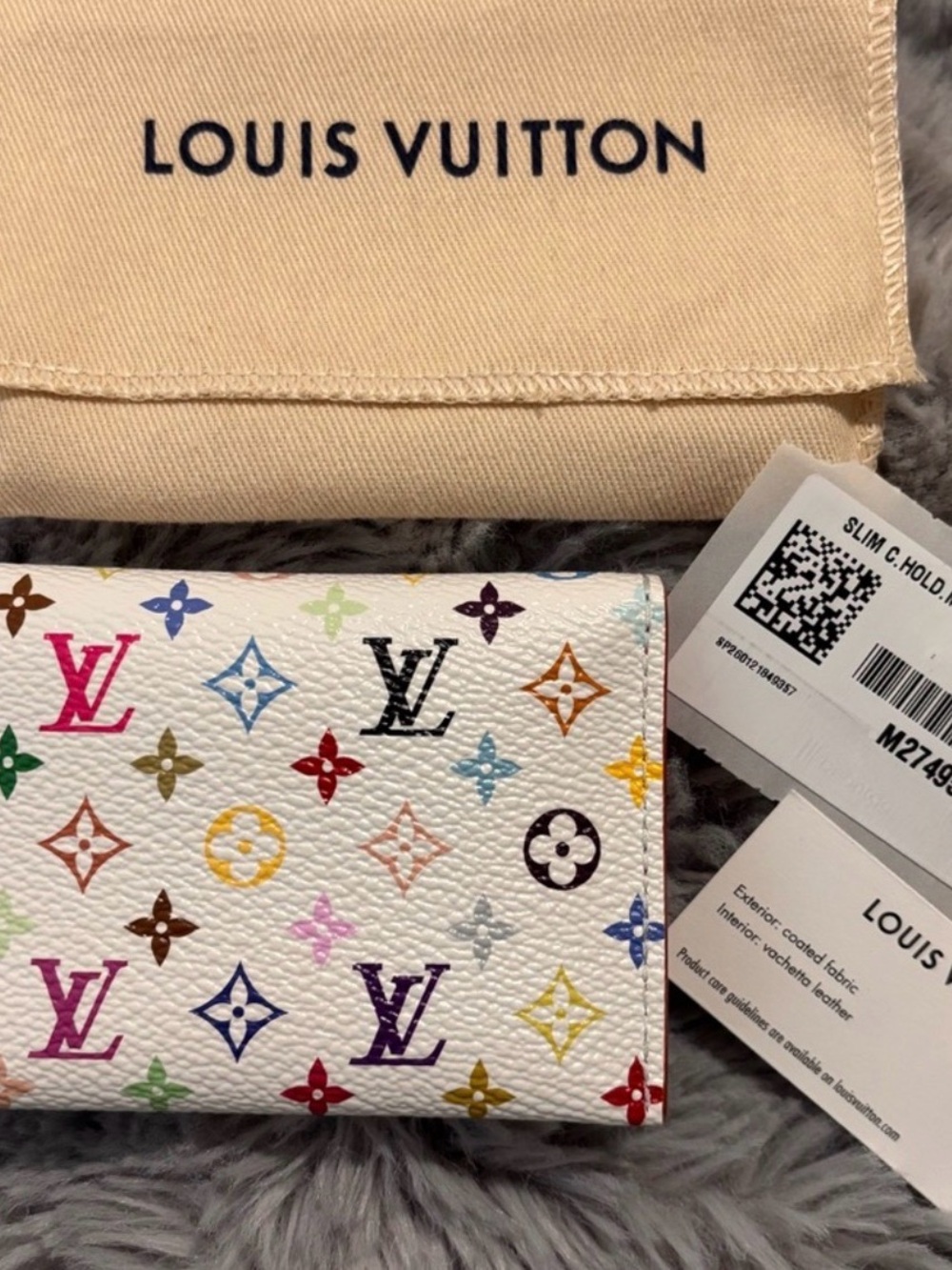 Louis Vuitton White Multicolor Monogram Card Holder